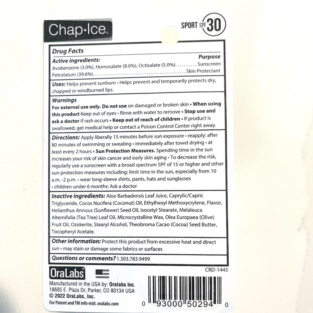 2x CHAP•ICE LIP REPAIR STICK, spf 30 BALM - Picture 6 of 6